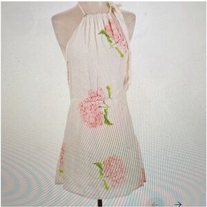 Stone Cold Fox Floral Halter Dress with Pink and Green Accents